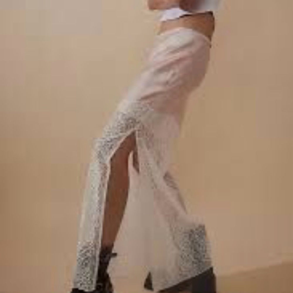 Free People Silk & Lace Skirt - Picture 1 of 5